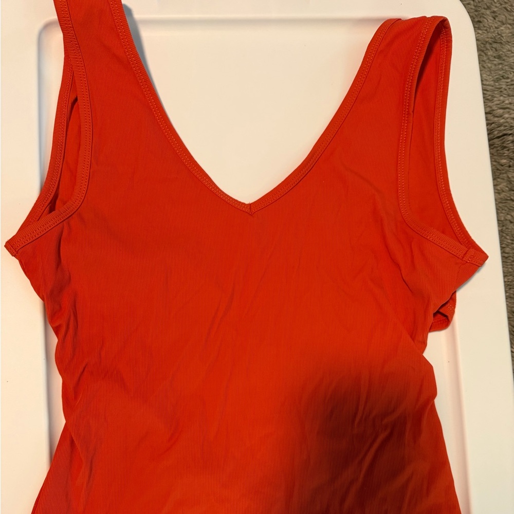 Bold Orange V-Neck Tank Top
